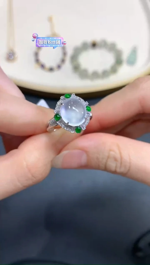 【闪购商品】翡翠戒指18K金镶嵌Q143|15800