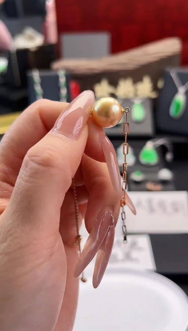 18K金镶嵌海水珍珠手链手链