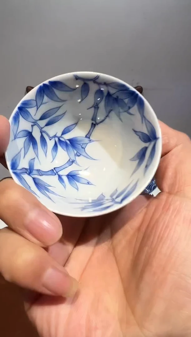 【闪购商品】001小王严选方老师作青花竹子画片主人杯