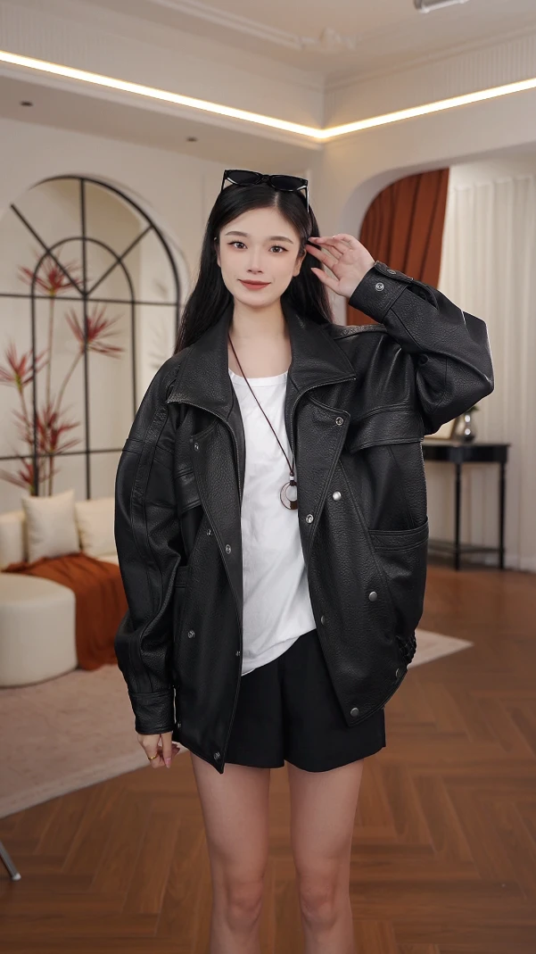 CLOUDSHANG杨树*2.0英胚进口自然摔泡绵羊皮皮衣女皮羽绒