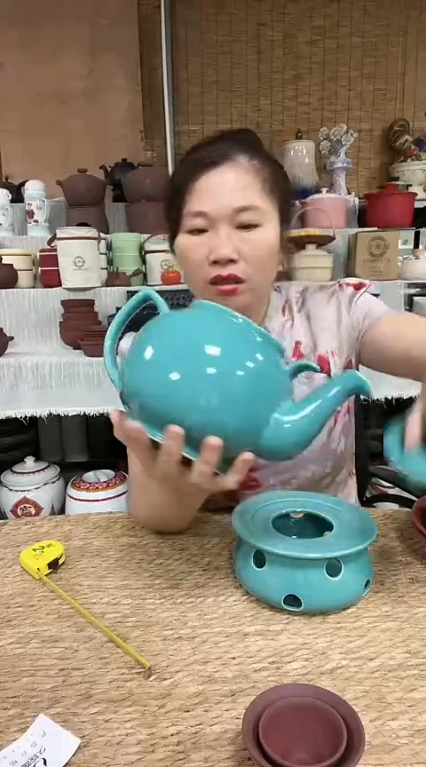 瑕疵蓝色壶+酒精炉不明火