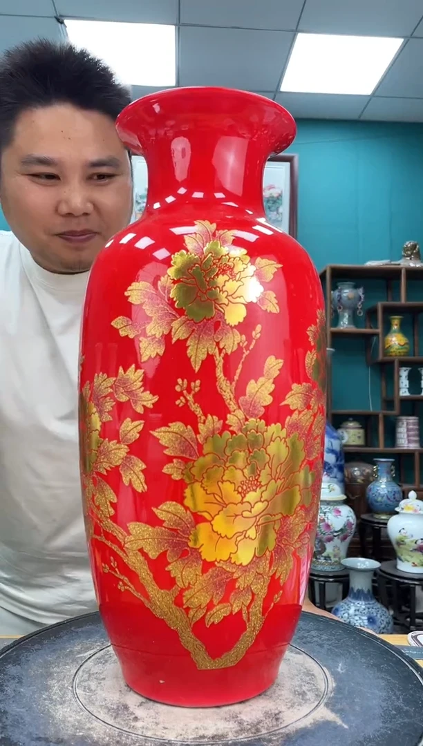 摆件红冬瓜陶瓷摆件