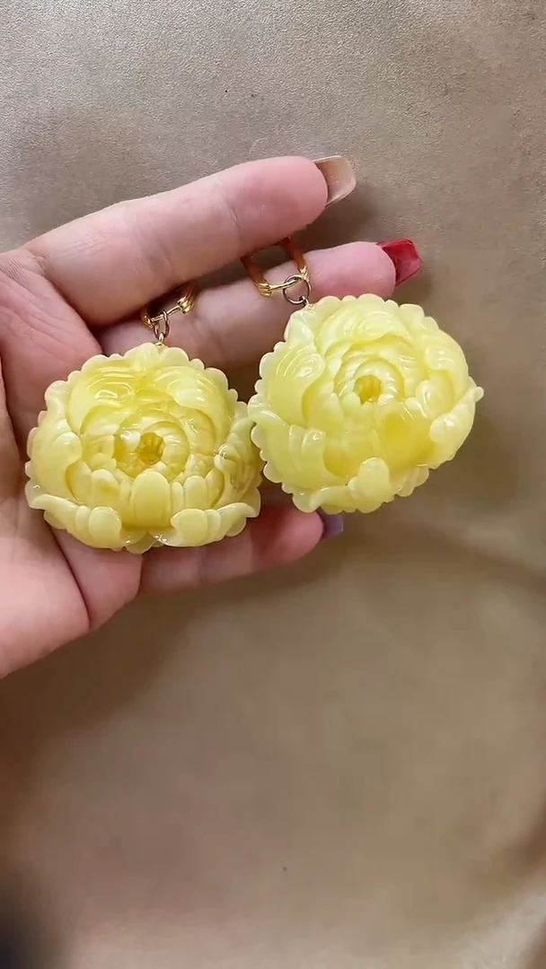 未镶嵌琥珀耳饰耳环