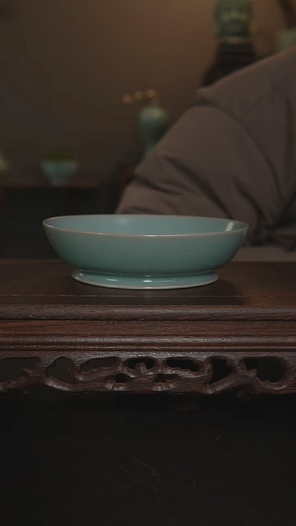 摆件瓷仿古釉手工圆洗