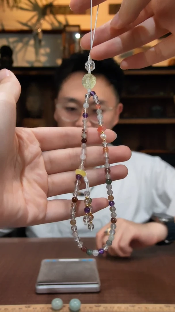 车挂未镶嵌水晶兔毛水晶手机链ZD