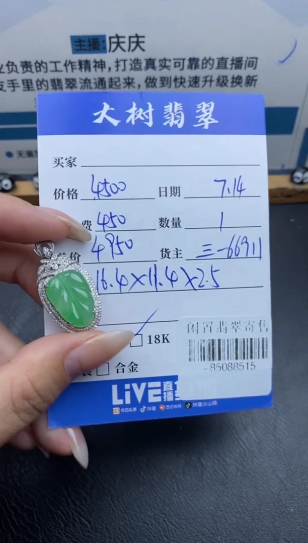 颈饰18K金镶嵌翡翠多人-85088515