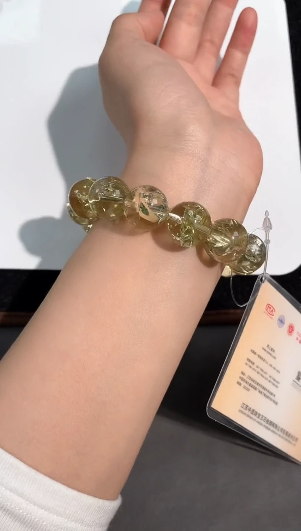 【闪购商品】水晶手链未镶嵌22号利姆利亚爆闪黄阿赛单圈16mm