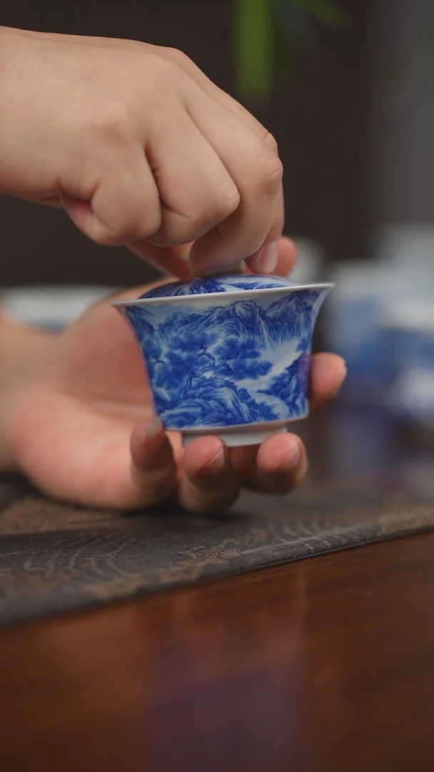 其他最美山水砚菲轩出品盖碗带内绘