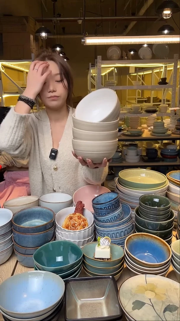 瓷40【瑕疵】外贸尾货窑变釉下彩