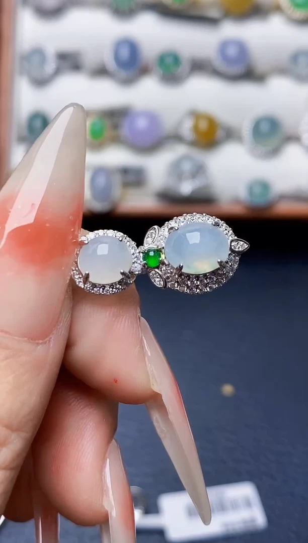 银S925镶嵌戒指翡翠1639