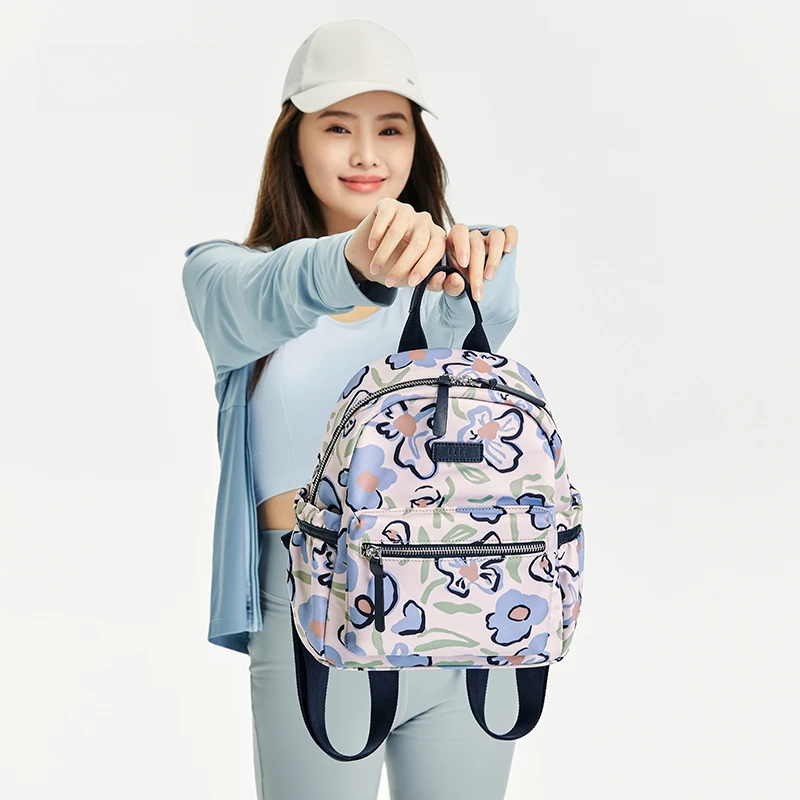 莱夫秋冬出游时尚印花包女2026百搭轻便帆布旅行包短途出游小背包