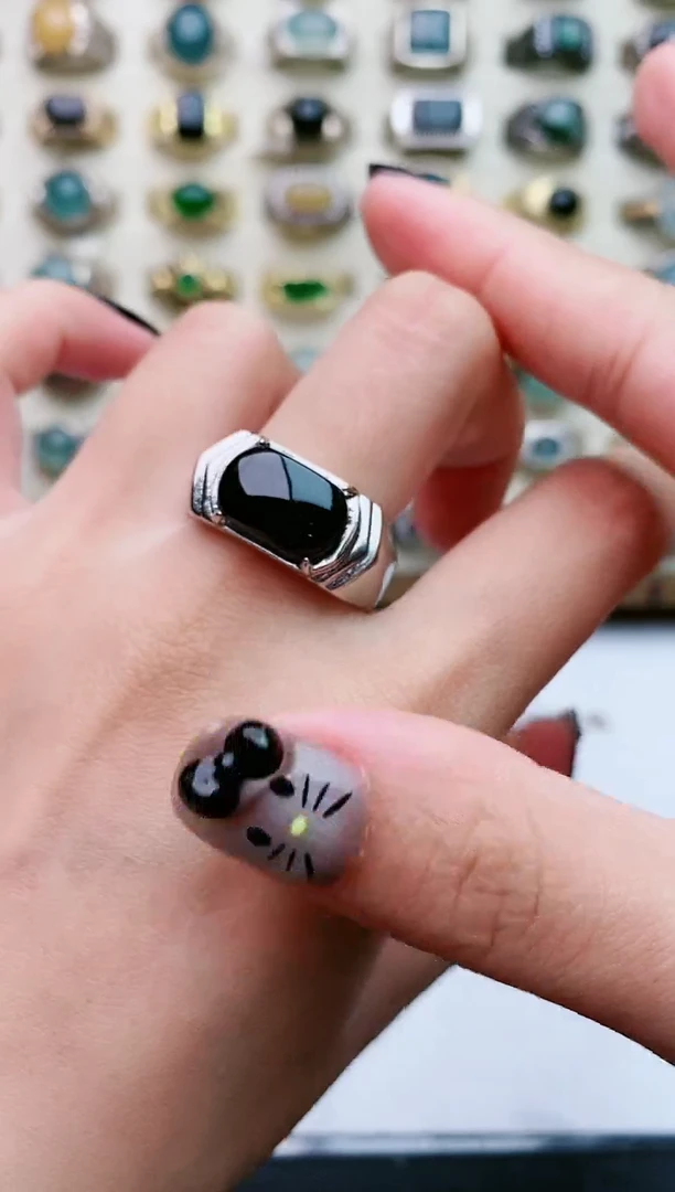 翡翠戒指未镶嵌天然翡翠男戒