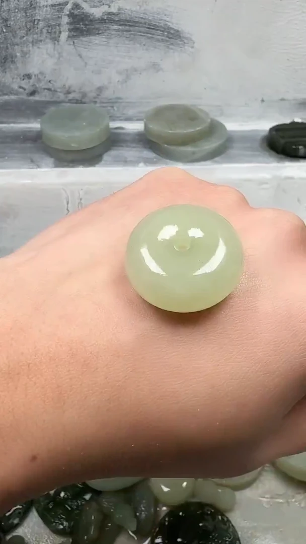 颈饰未镶嵌和田玉平安扣-多样性发货