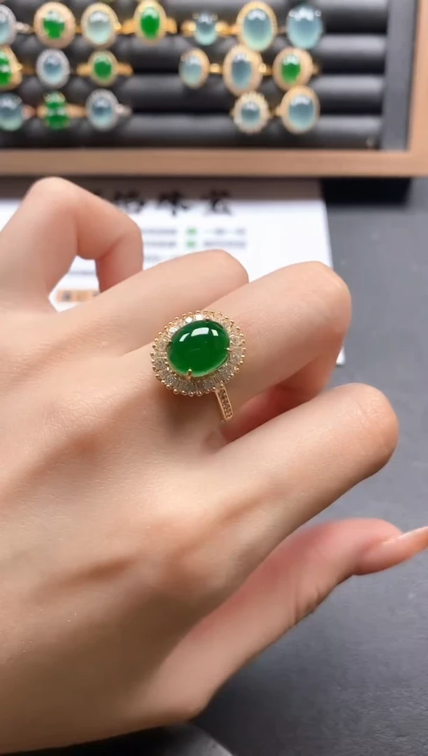 银S925镶嵌戒指翡翠5151111