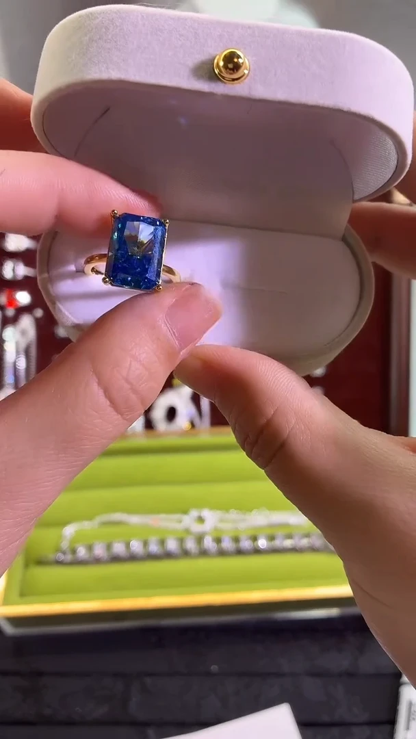 锆石铜合金28号10*14倒角【冰花】空托