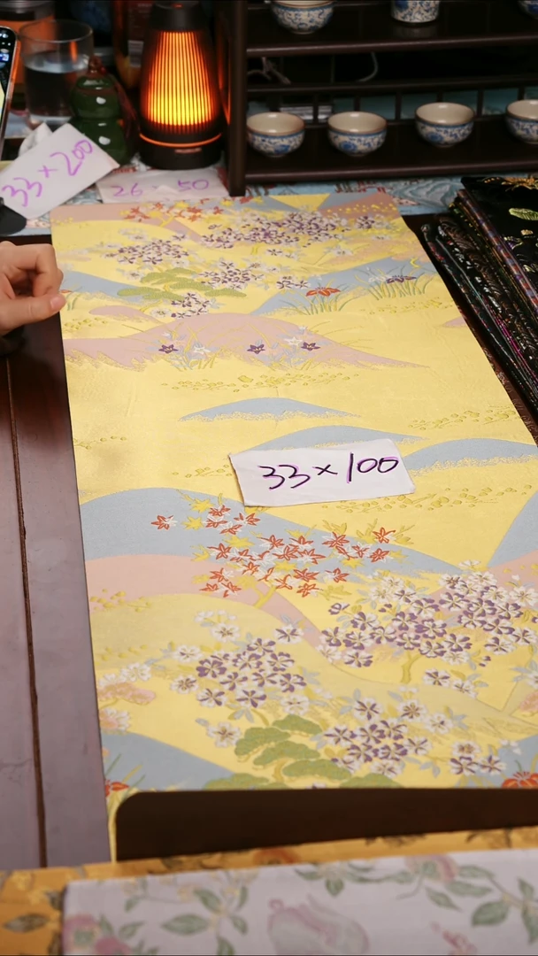 【西阵织湖光山色单面】中国风干泡织锦茶席33*100