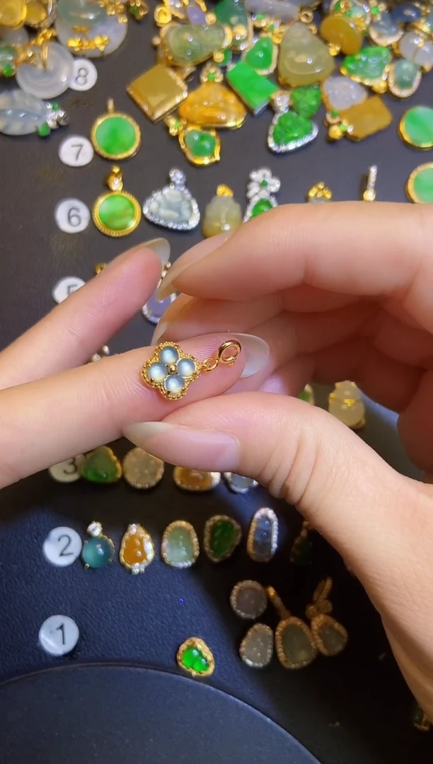 吊坠(不含链)银S925镶嵌翡翠1