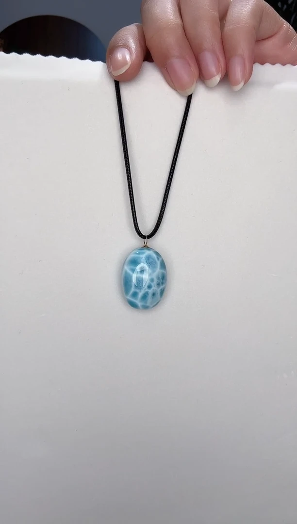 【闪购商品】针钠钙石（海纹石）吊坠(不含链)18K金镶嵌海纹石吊坠