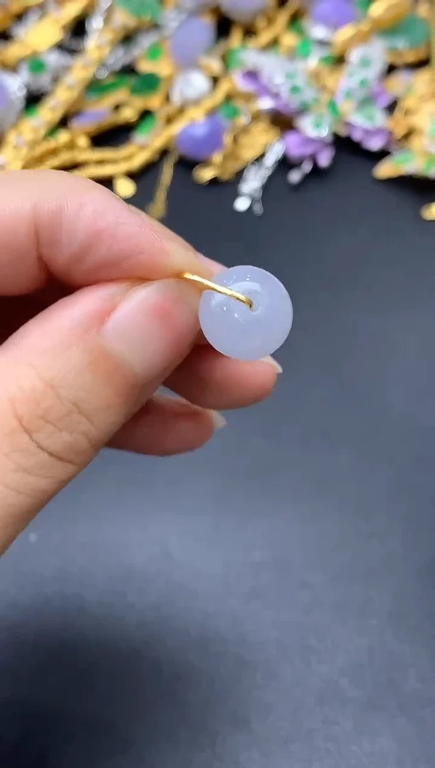 颈饰18K金镶嵌翡翠238-中国好珍宝