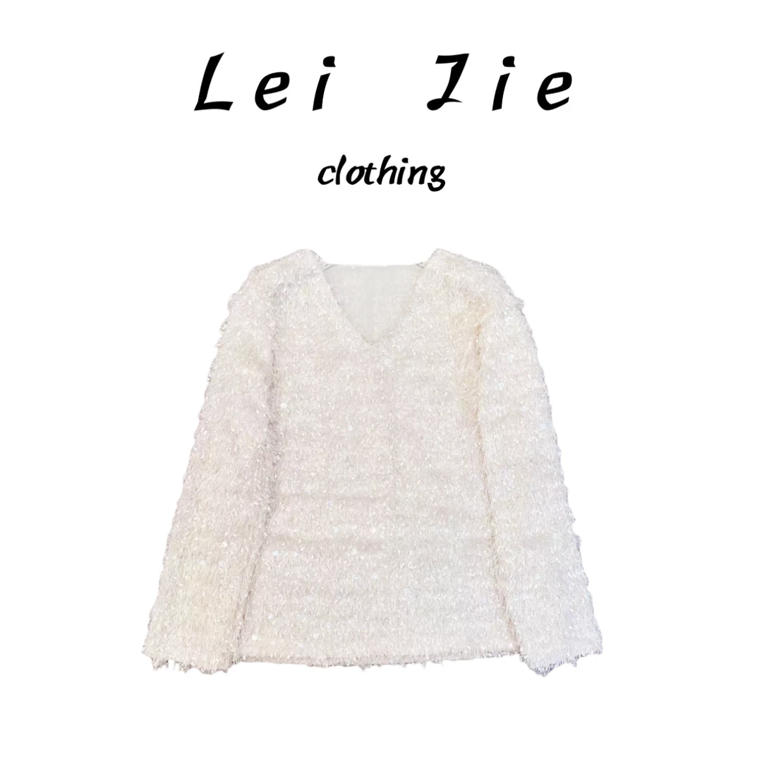 【Lei Jie】名媛气质毛絮絮上衣3648