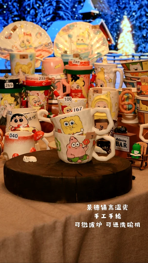 陶瓷007-167景德镇原创设计师款高温陶瓷手工手绘餐具碗盘子