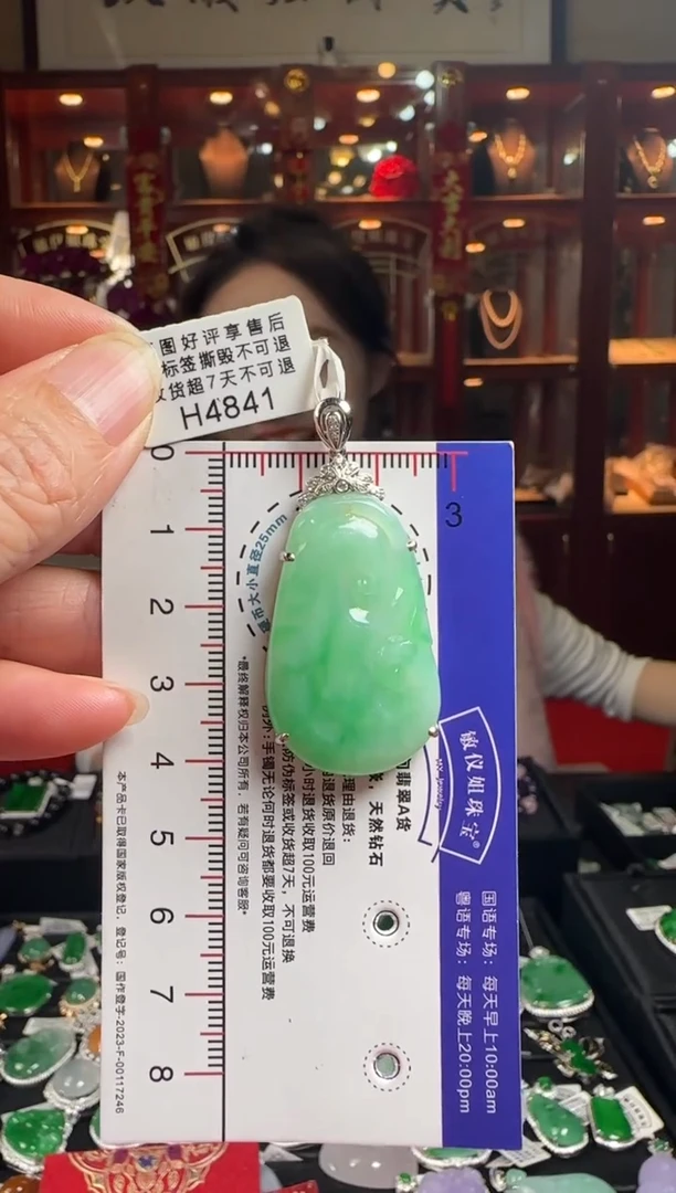 【闪购商品】翡翠颈饰18K金镶嵌H4841如意