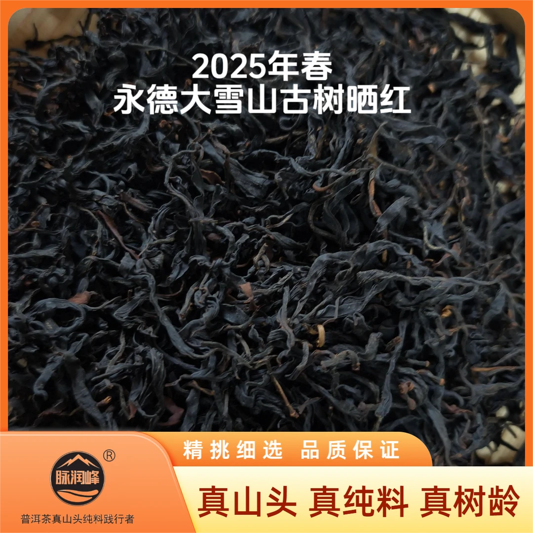 脉润峰【峰哥保真】永德大雪山野生古树晒红 纯料 2025年 春茶 散茶