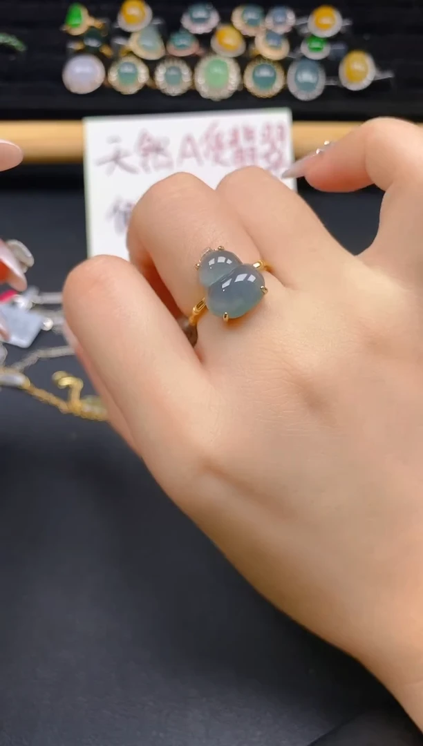 银S925镶嵌戒指翡翠14