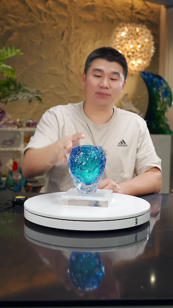 手工艺品琉璃福利天空蓝树纹香薰瓶