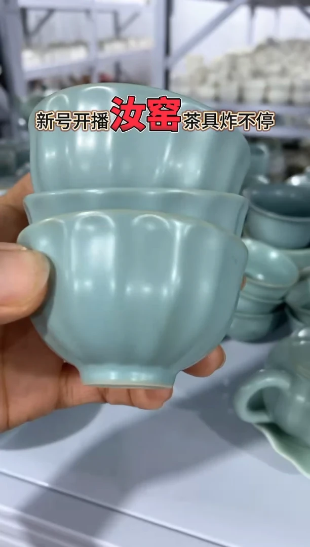 【新粉福利】汝窑茶壶盖碗茶杯主人杯微矿点