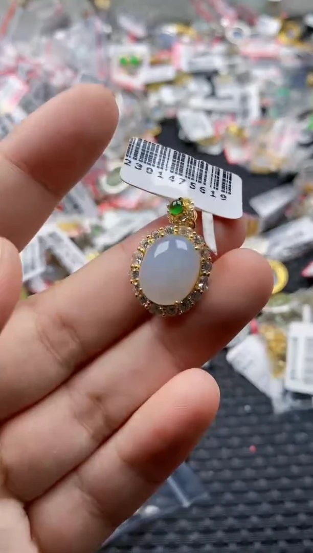 翡翠戒指银S925镶嵌888---10