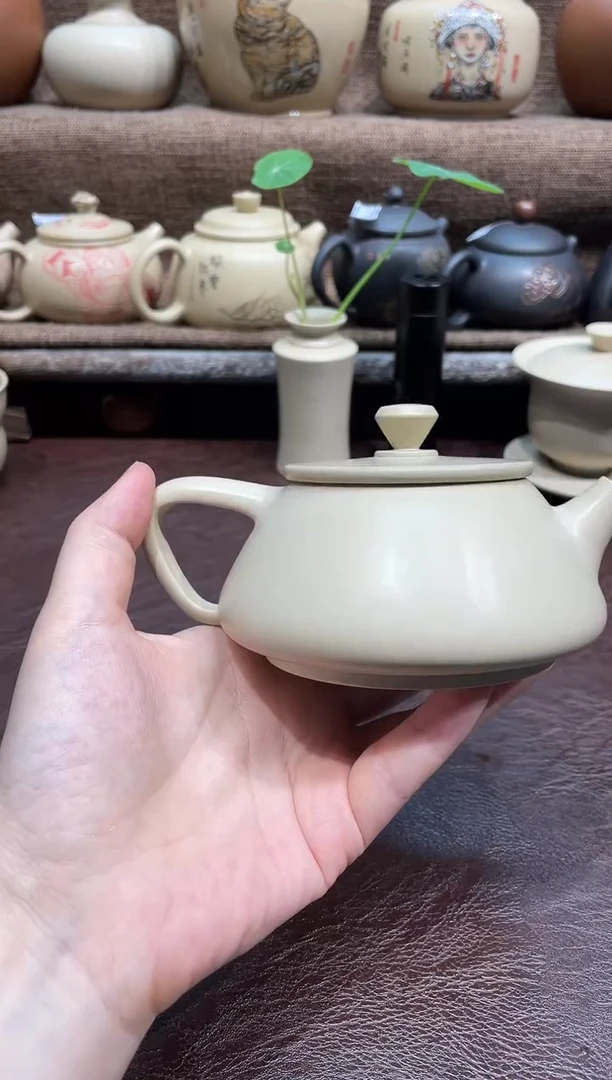 泥塑王宇白泥石瓢壶180cc