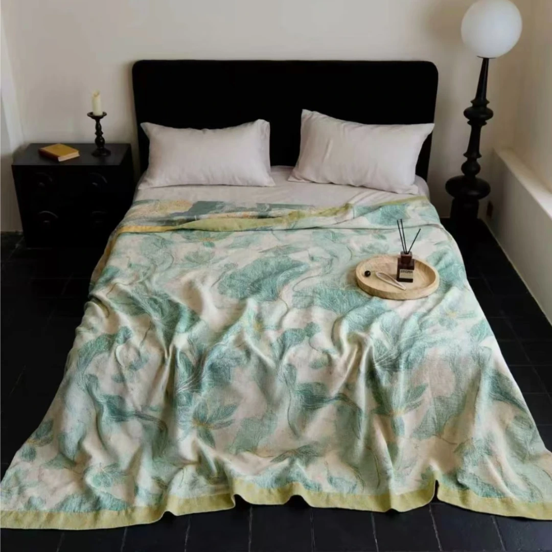 杜迦班娜纱布盖毯床盖-- 浮光星遐绿230*250