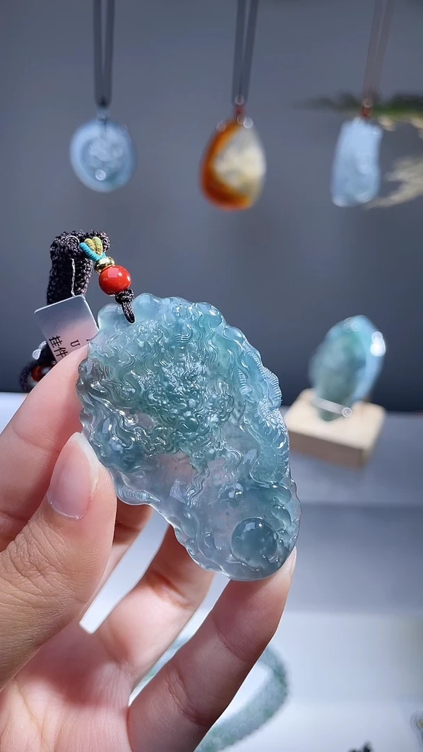 颈饰未镶嵌翡翠龙牌