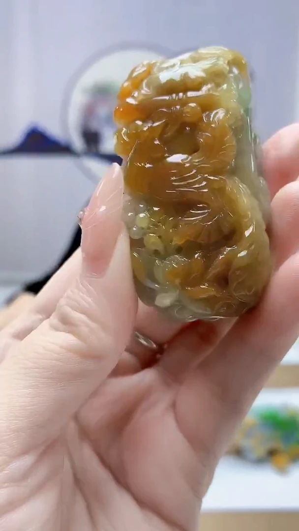 未镶嵌定制翡翠4829DD-毛货挂件147