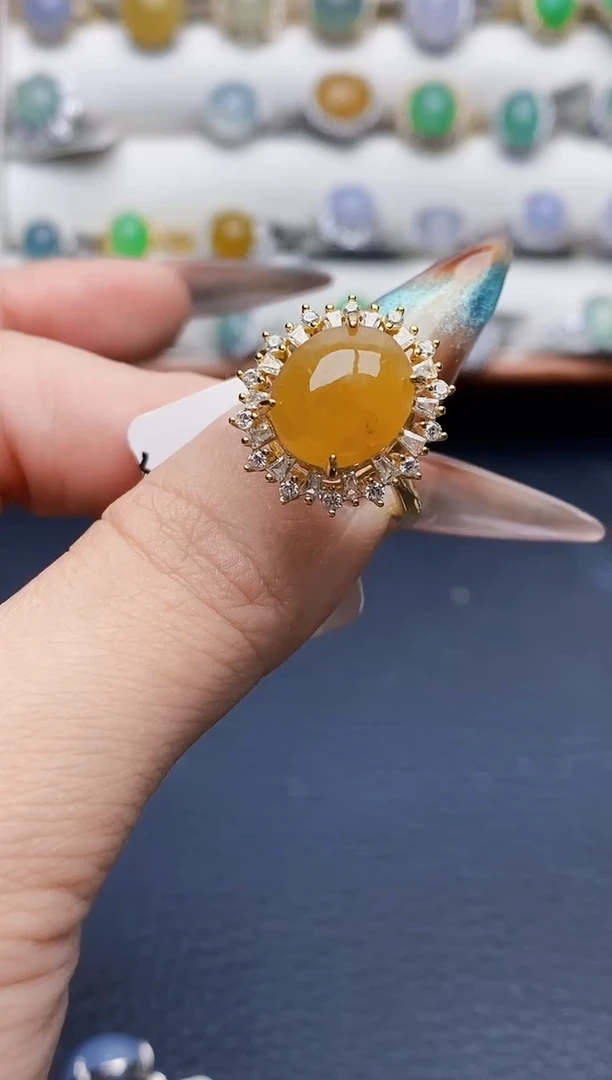 银S925镶嵌戒指翡翠0169