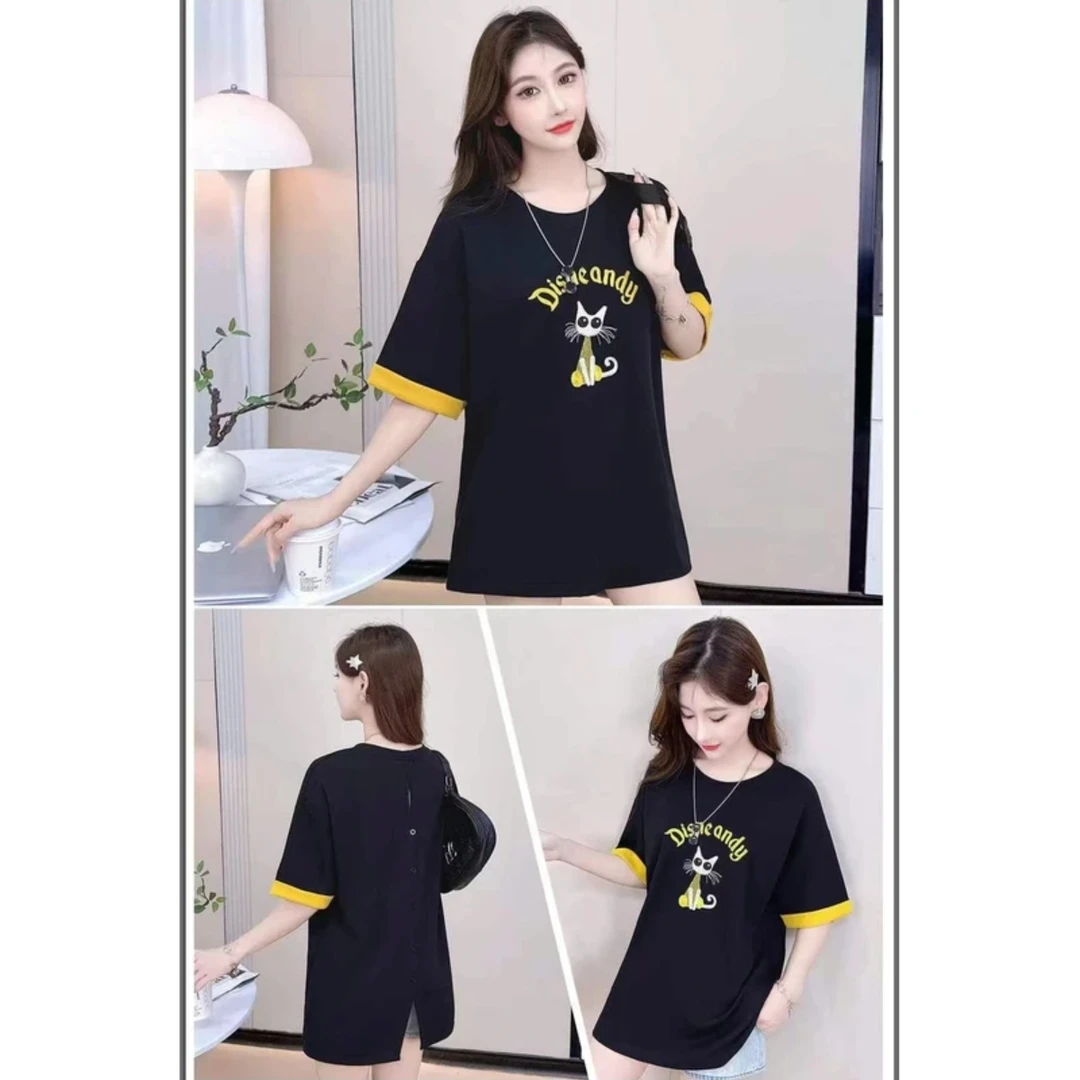 新款刺绣短袖棉t恤女夏季宽松中长款上衣2553# 衣长74