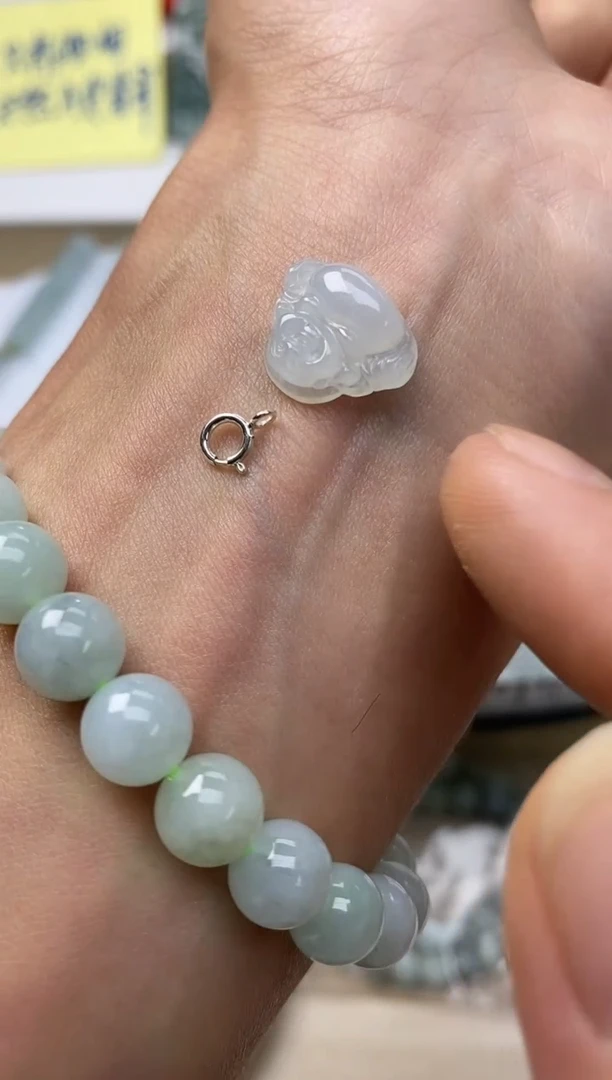 颈饰未镶嵌翡翠5天然缅甸翡翠A货迷你佛公