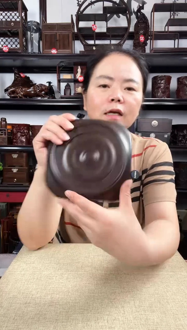 木13公分天圆地方老李红木工艺品