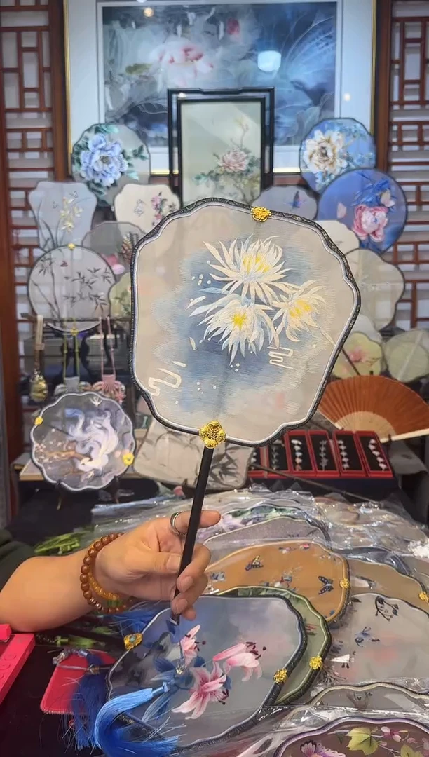 扇子纯手工苏绣团扇