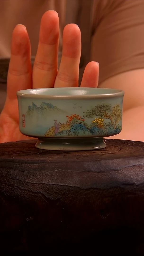 瓷片876彩绘圆唇杯..........