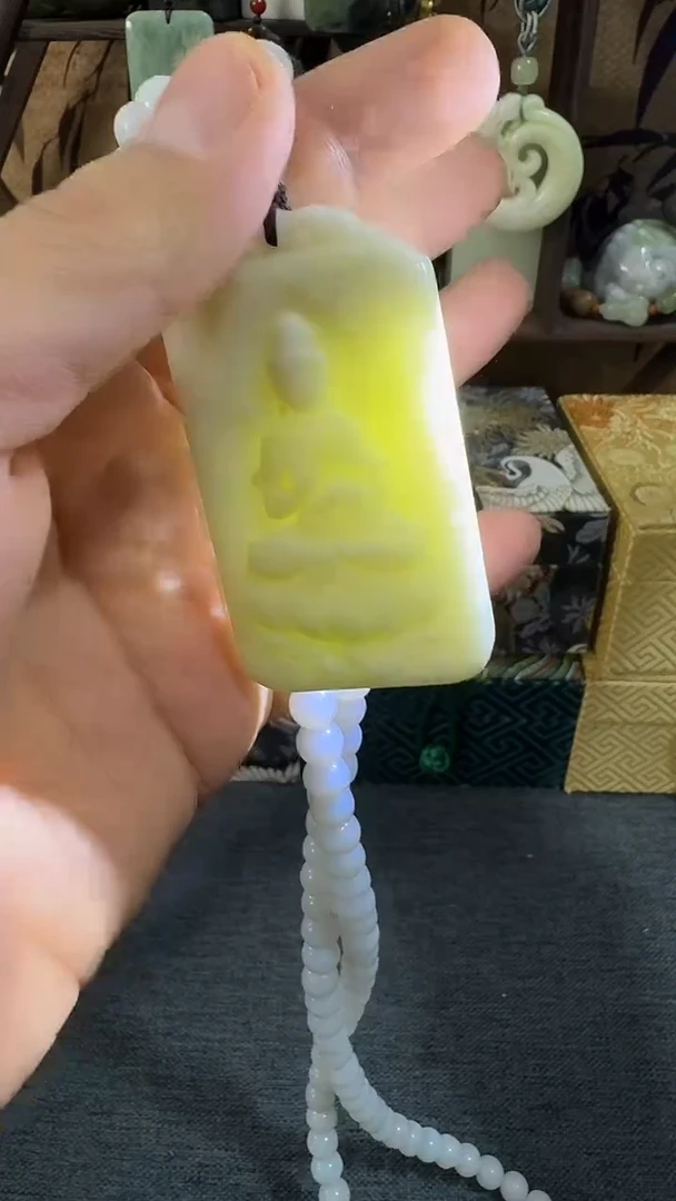 颈饰未镶嵌软玉LT 4-7观音牌