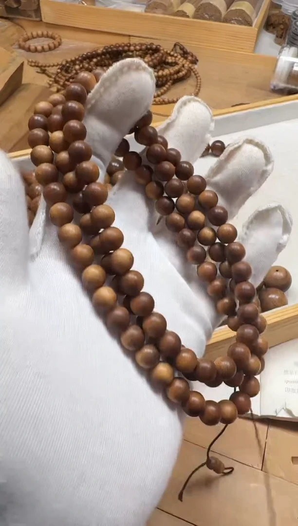 【闪购商品】檀香木手串/手链老山檀香檀香王0.8*108横纹黑肉