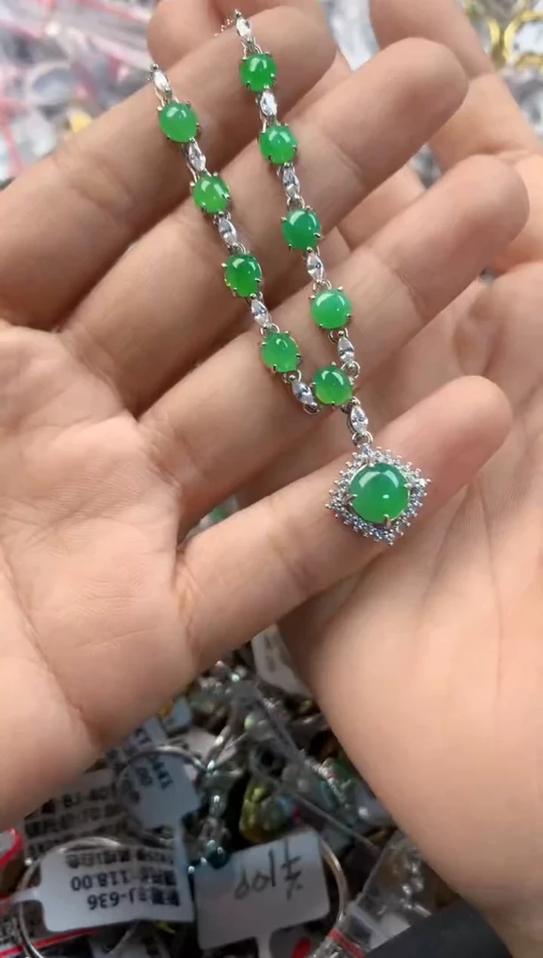 银S925镶嵌戒指翡翠12-12-12        8