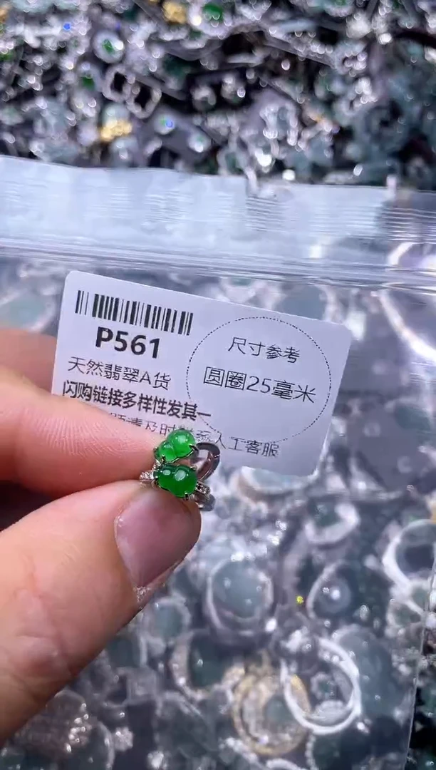 【闪购商品】翡翠颈饰未镶嵌P561耳扣