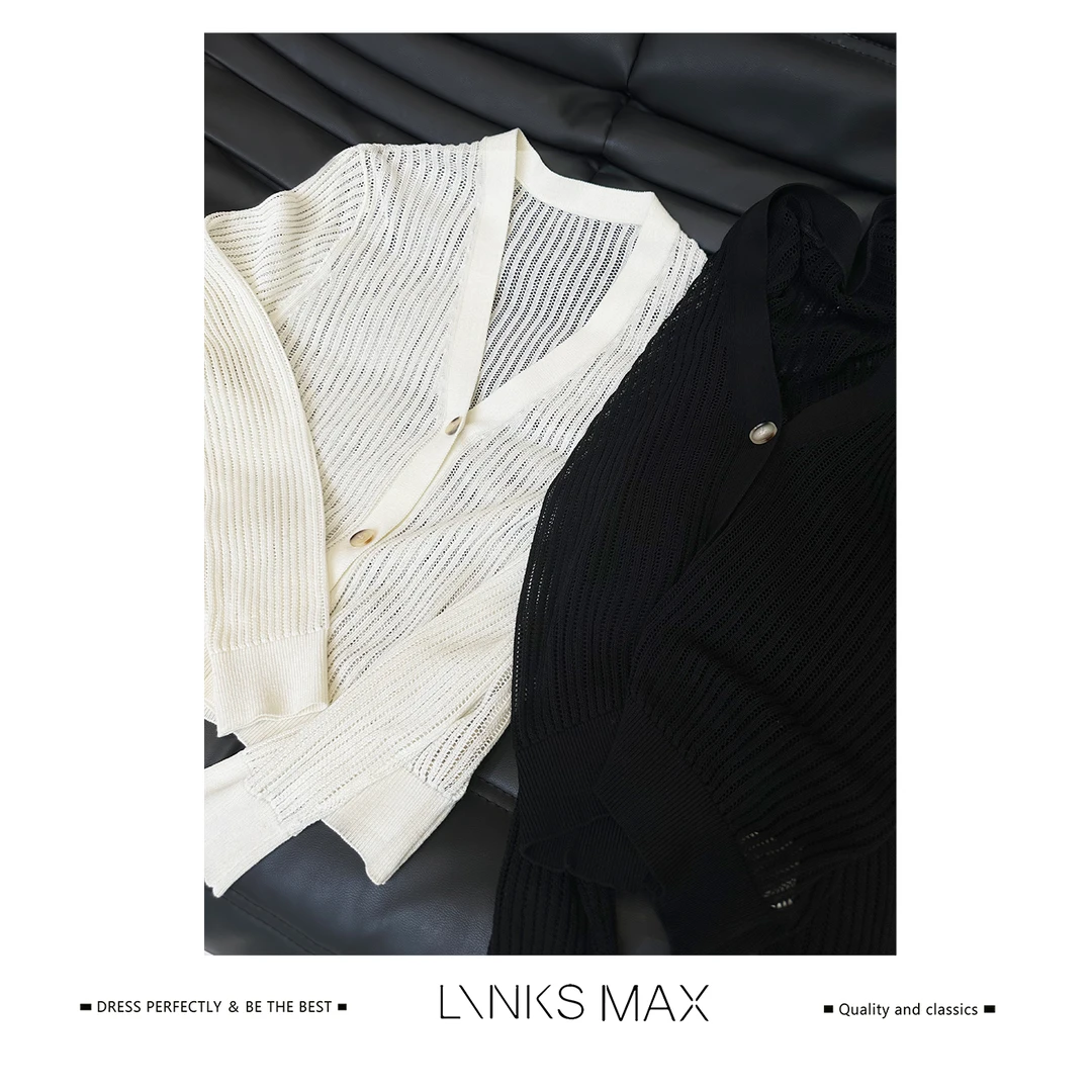 Links Max【可可专属】亚麻莱赛尔空气感针织开衫49987