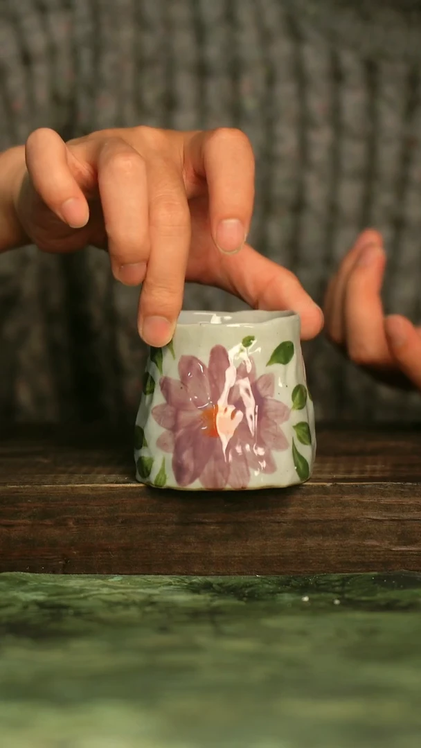陶瓷青诗集手工手绘瓷器