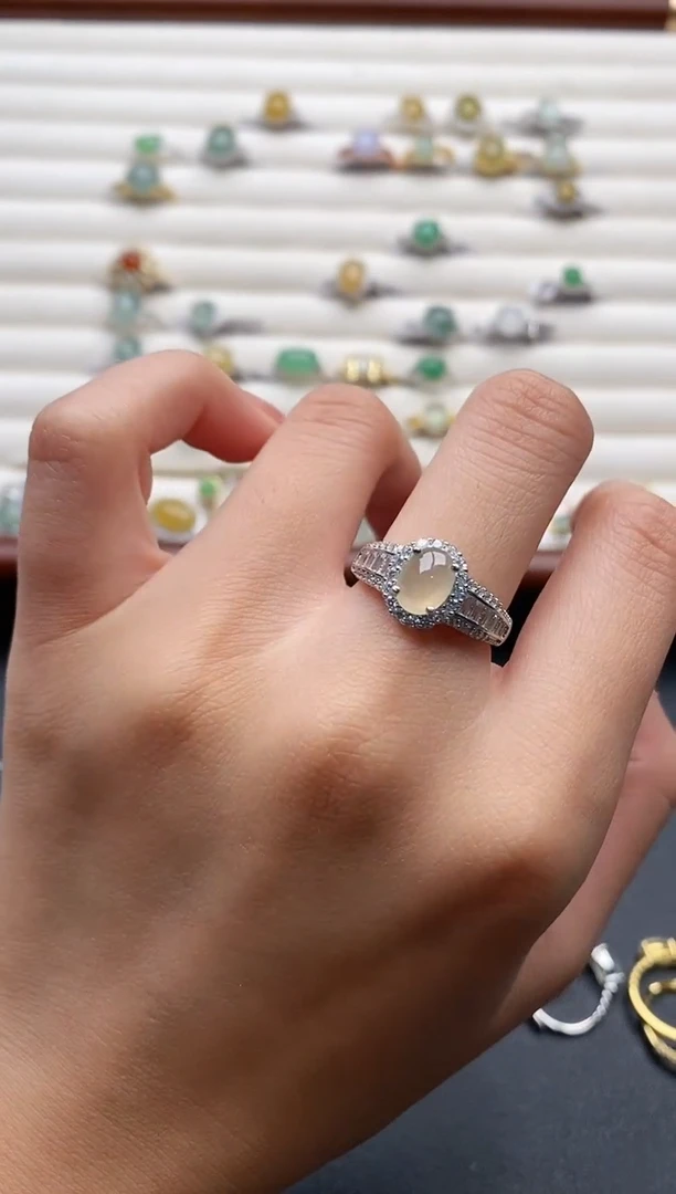 银S925镶嵌戒指翡翠888888+2