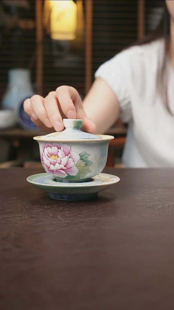 杯景德镇陶瓷杯碗柴烧多人