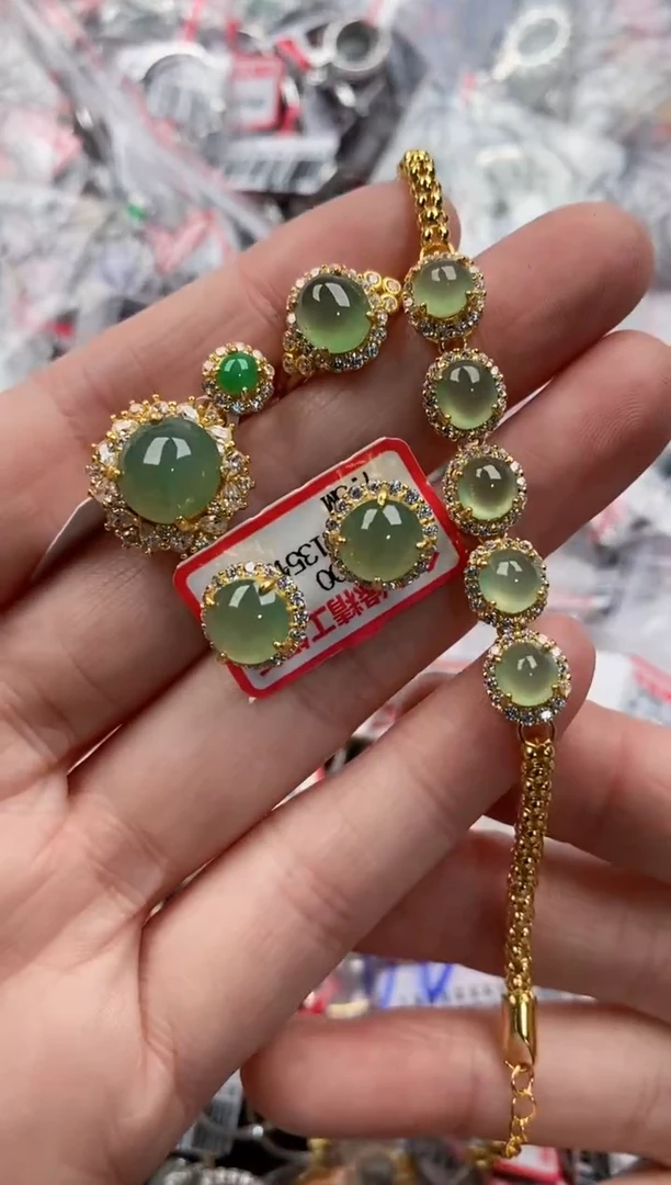 银S925镶嵌戒指翡翠333----7